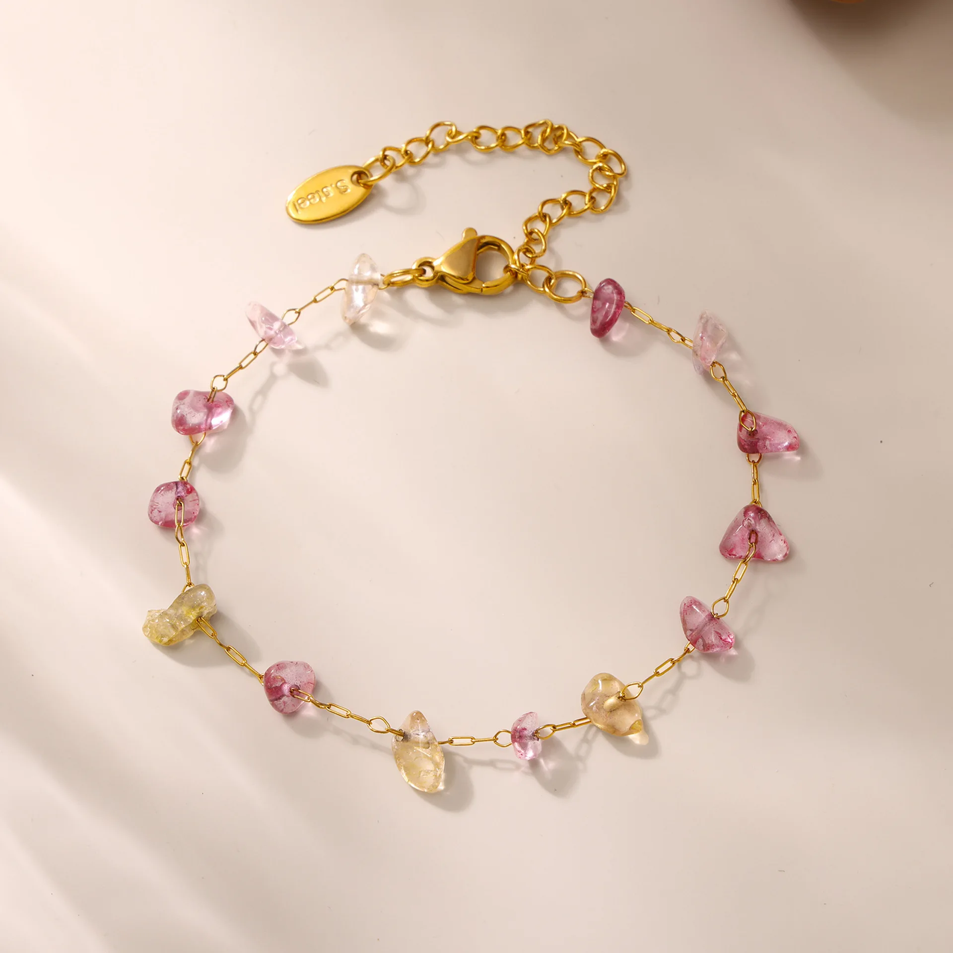 Mode Bunte Kristall Anhänger Halskette Armband Set 2 stücke Frauen Edelstahl Vergoldet Kette Böhmischen Schmuck Zubehör – Detail 7