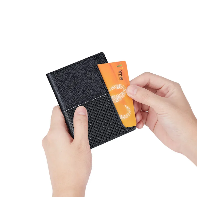 Leather Men Card Bag Card Holder Vertical Wallet Credit Card Cover  Bag Short Style Fashion passport holder