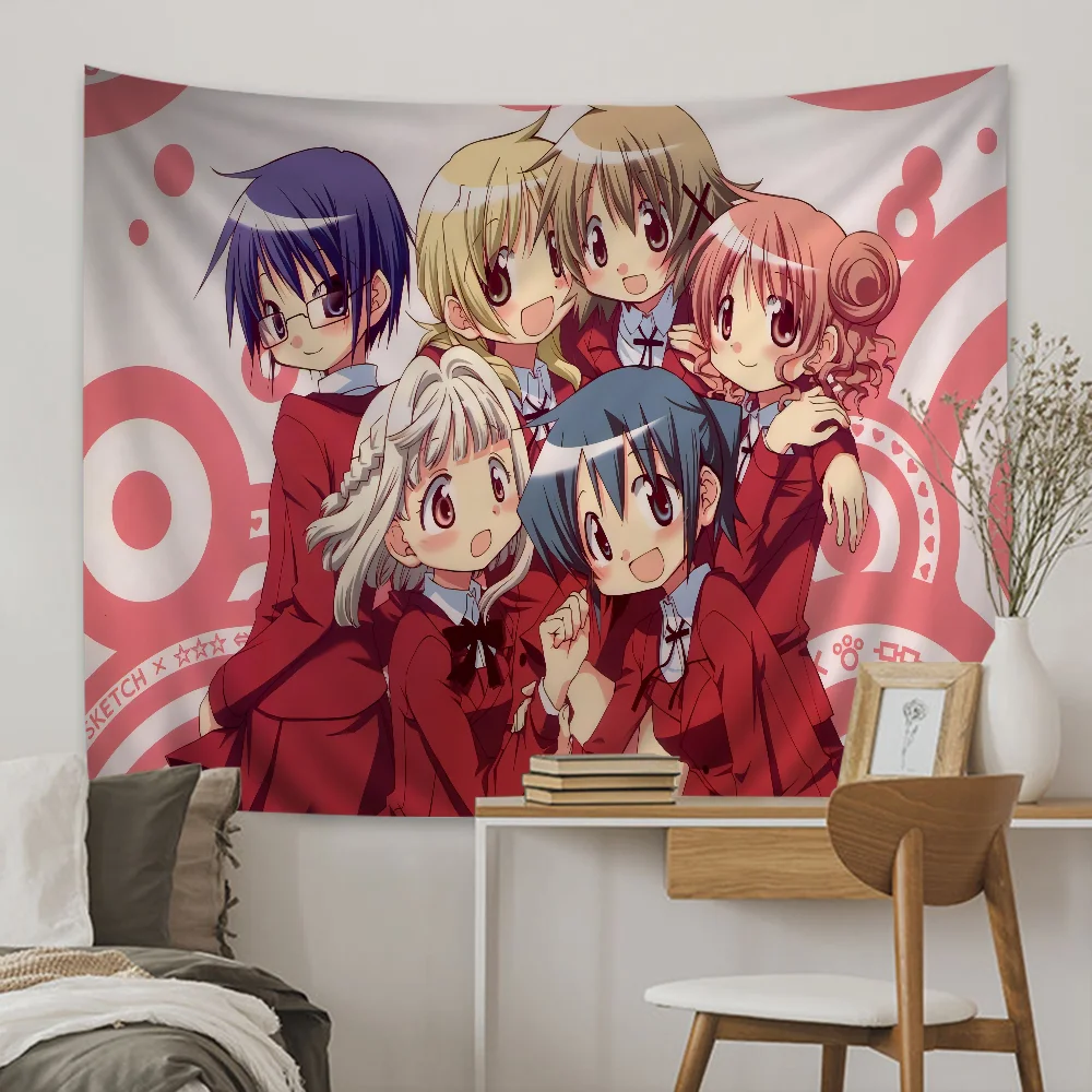 Hidamari Sketch Tapestry Anime Tapestry Hanging Tarot Hippie Wall