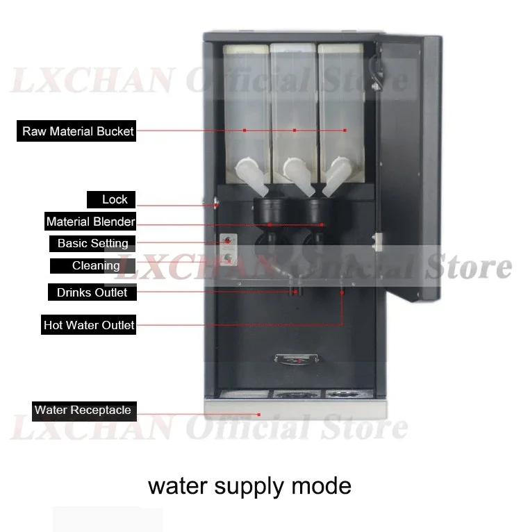 HomeWise Commercial Instant Beverage Machine 7Hot Different Drinks Hot Water Flavor Adjustment Have CE Coffee Maker 220-240V 6