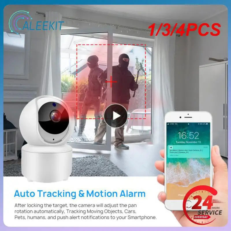 

1/3/4PCS IP WiFi Camera Surveillance Security Baby Monitor Automatic Human Tracking Cam Full Color Night Vision Indoor Video