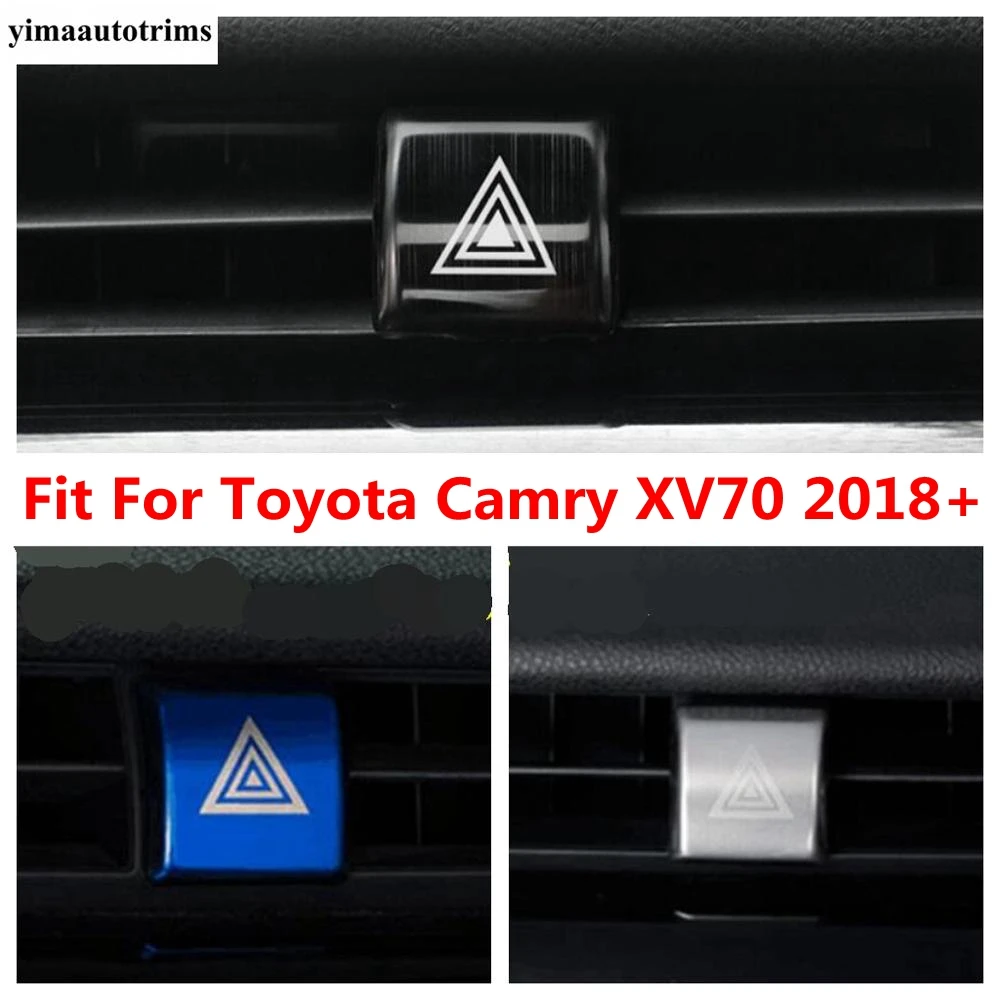 

Danger Warning Light Lamp Switch Button Panel Decoration Cover Trim For Toyota Camry XV70 2018 -2023 Stainless Steel Accessories