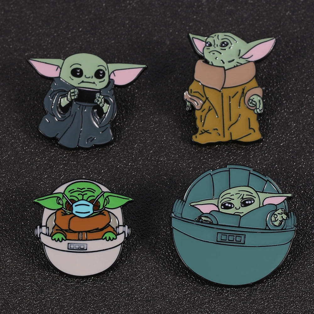 Disney Classic Movie Stear Wars Fashion Metal Spilla Yoda Baby Cute Badge Jacket Zaino Cap Spilla Accessori Fan Regali
