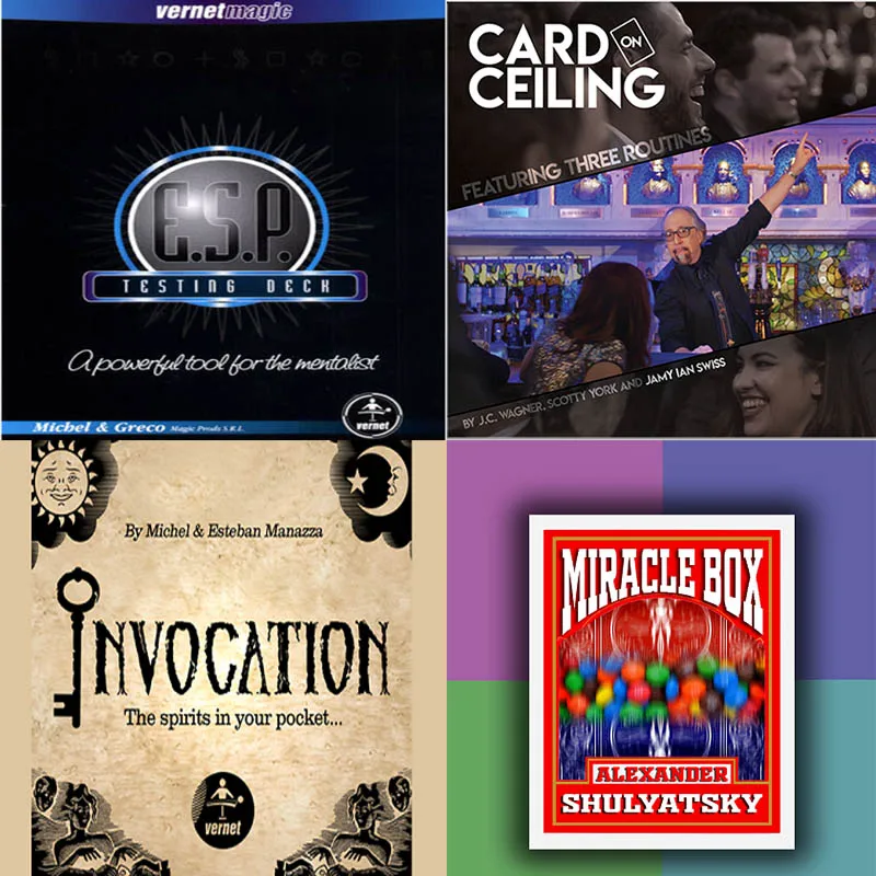 Invito Di Michel , Esp Test Deck Di Vernet Magic, Card On Soffitto Di J.C. Wagner, Miracle Box Di Alexander - Magic Tricks