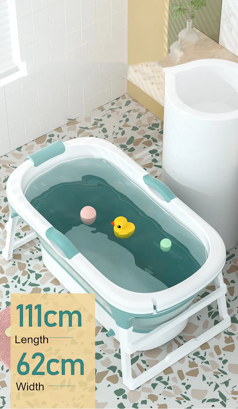 Adult Folding Plastic Bathtub  Portable Bathing Barrel Spa Bathtub 6
