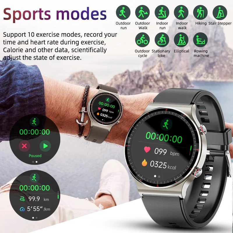 ECG + PPG Smartwatch monitoraggio della glicemia pressione sanguigna  temperatura corporea Smart Watch per uomo donna orologio Fitness Tracker  2023 - AliExpress