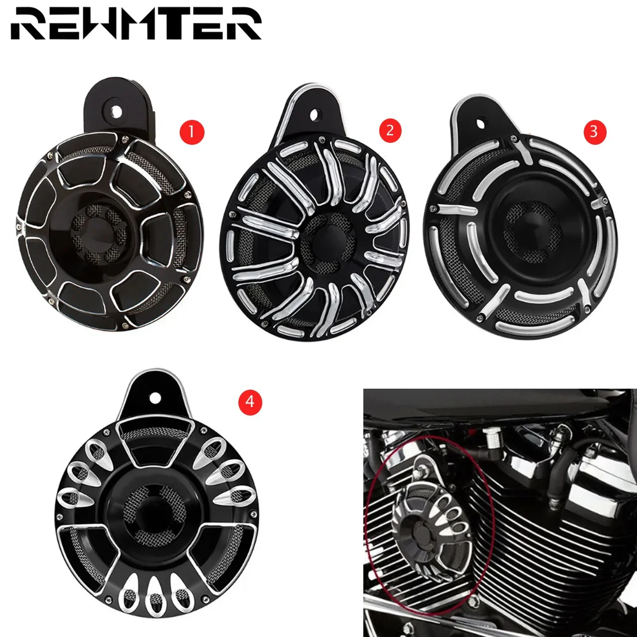 Motorcycle CNC Horn Cover For Harley Touring FLHR FLHT 1991-FLT Big Twin Horn Sportster XL 883 1200 2007-Later motorcycle speaker cover