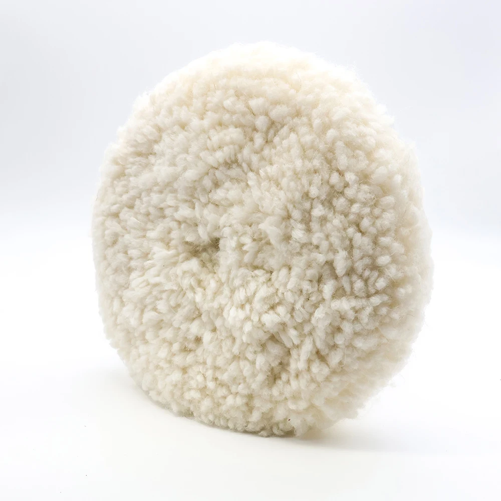 AUTOBRIGHT 7inch 9inch Compounding Wool Pad Buffing Polishing Car body With 16MM 14MM Pad Adapter High End Real Wool Cut Disc 3
