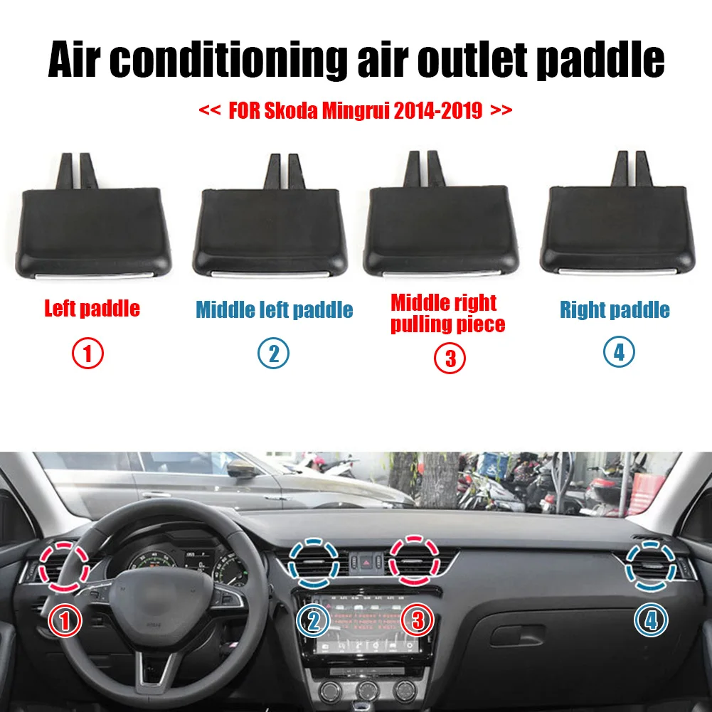 Car Front AC Vent Grille Tab Clip 5ED819702 Air Conditioning Vent Outlet Tab Clip Paddles 5ED819701 for Skoda Octavia 2014-2019
