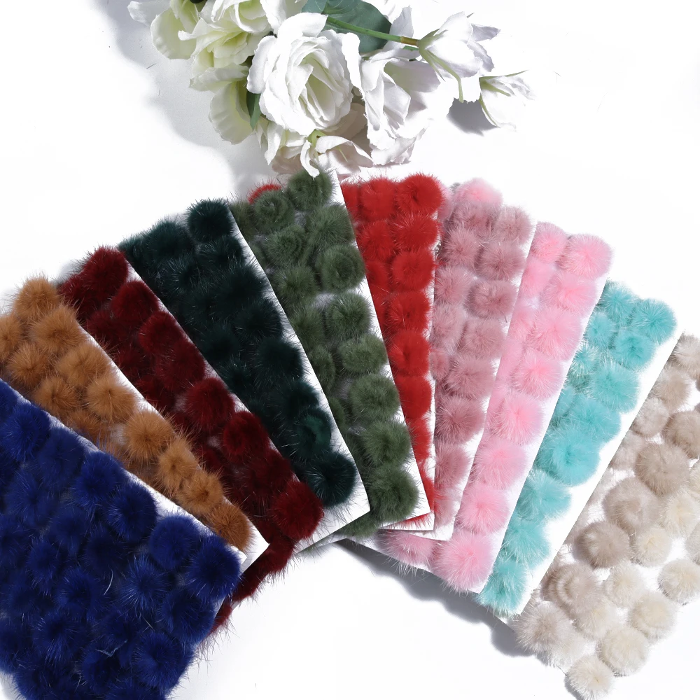 10Pcs 3cm False Fur Pompom Hats Artificial Fur Pom Poms Creativity Faux Needlework DIY Accessories Crafts