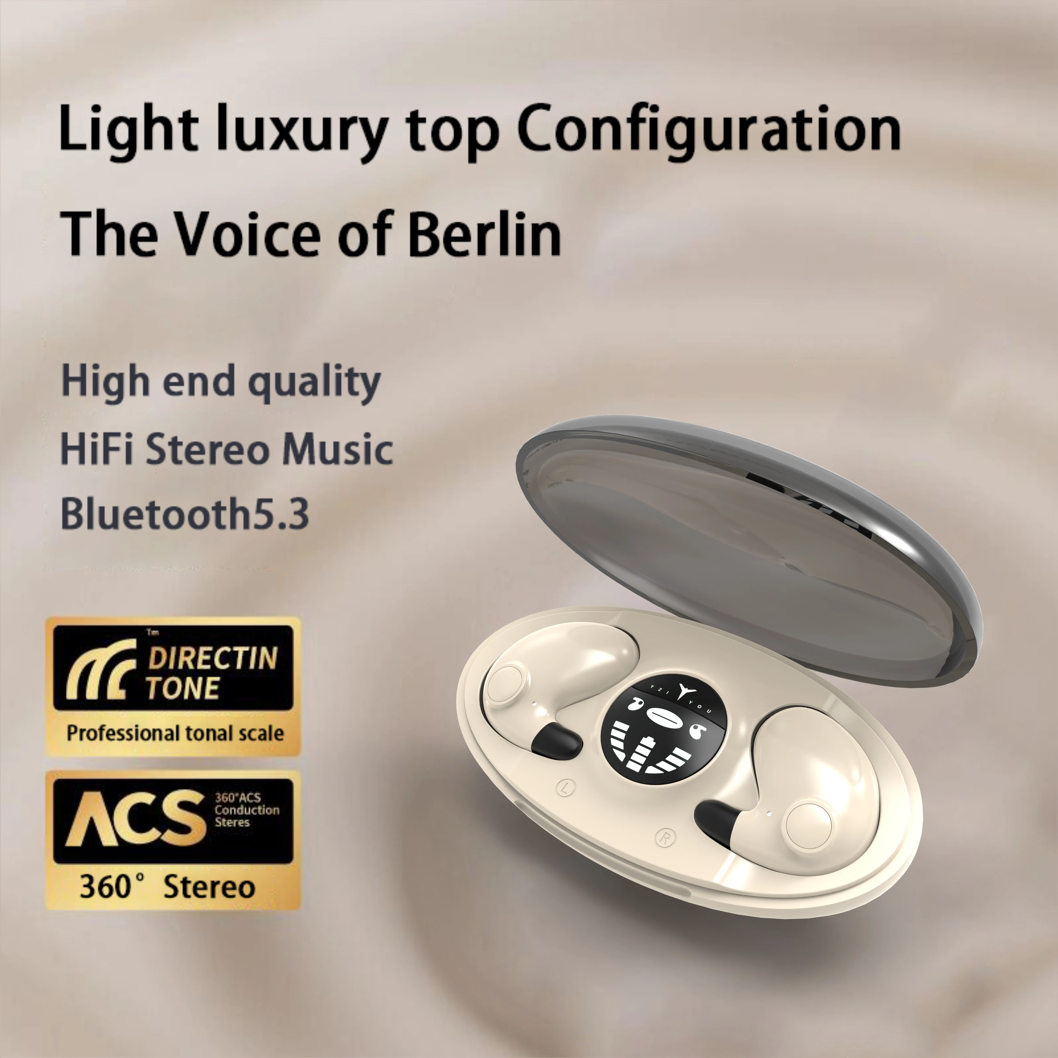 

MD538 Bluetooth Headset Sleeping Painless Mini In Ear Intelligent Noise Reduction Sport Twin TWS Earbuds HiFi Music Earphone