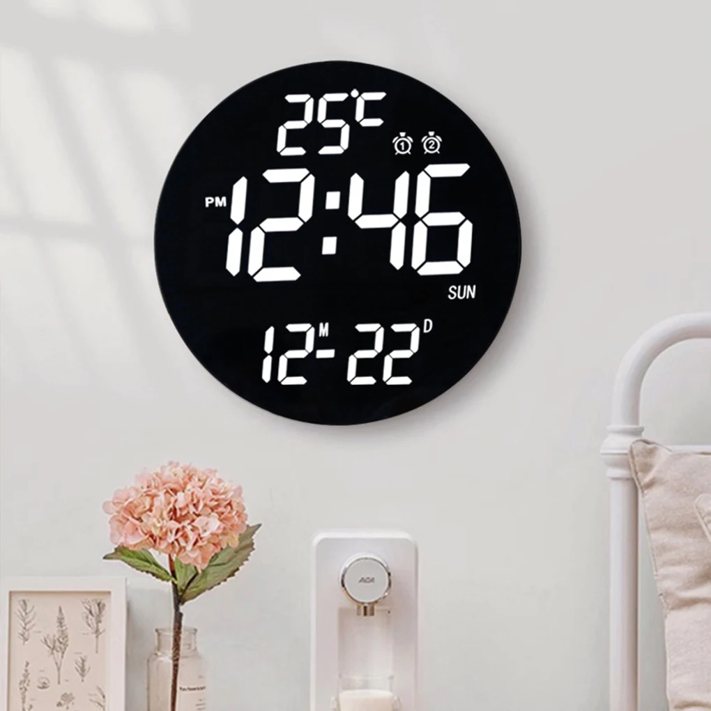 RGB LED Digital Wall Clocks Intelligent Wifi App Control Temperature Date Week Display Multi-functional Electronic Alarm Clock 2