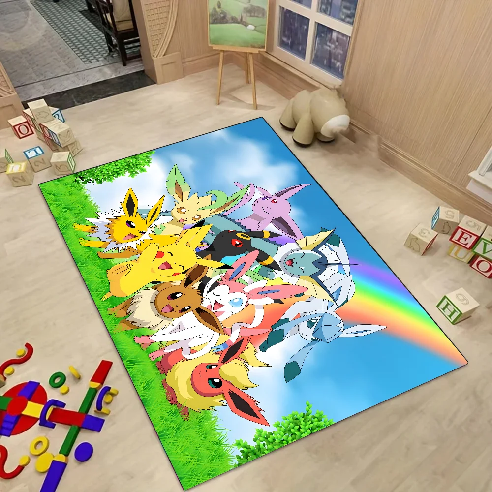 

Japanese Anime P-Pokemon Floor Mat Graphic Printed Flannel Doormats For Bathroom Kitchen Entrance Carpet Home Decor