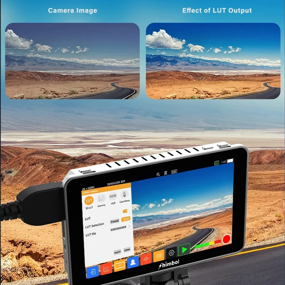 SHIMBOL Memory I Pro 5.5" 3D LUT HDMI & 3G-SDI Touchscreen Video Field Monitor 2200nits On Camera Monitor for Film Studio