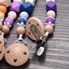 Personalized Name Baby Pacifier Chain Beech Wood Nipples Holder Clip Infant Teether Teething Chew Toys Anti-Drop Soother Chain 6