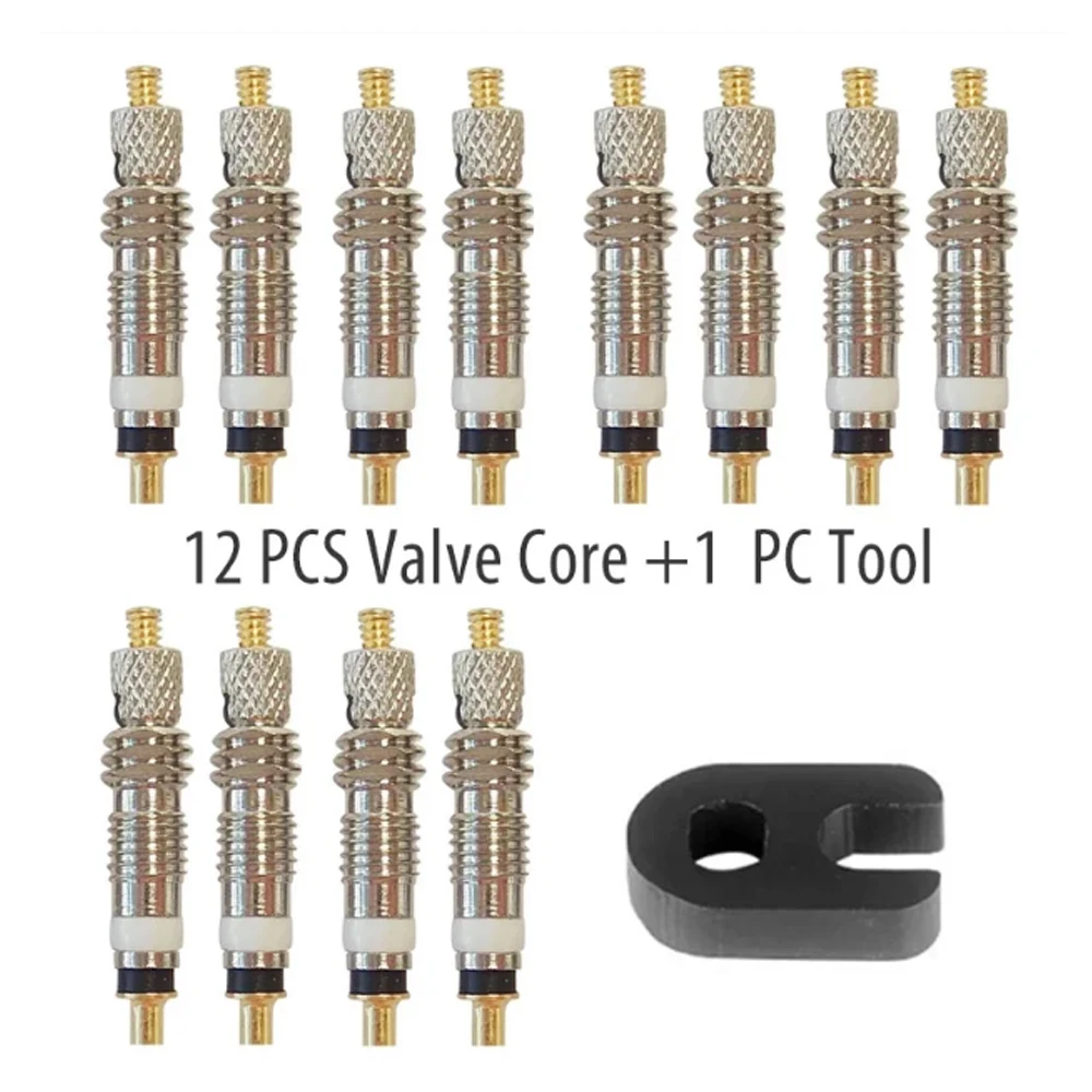 Bicycle Valve Core Remover 6/12pcs Removable Presta Valve Core Bike Replacement Brass Tubeless for Road MTB Bike