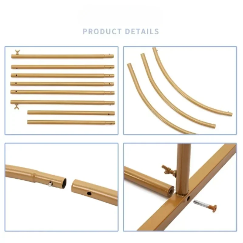 Hot Golden Arch Frame Wedding Party Decoration Backdrop Stands Arched Round Tube Bracket Balloon Kit Display Background