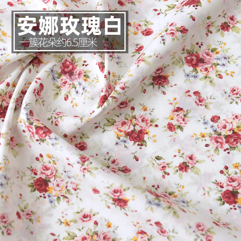 Pastoral Floral Summer Poplin Cotton Fabric 5