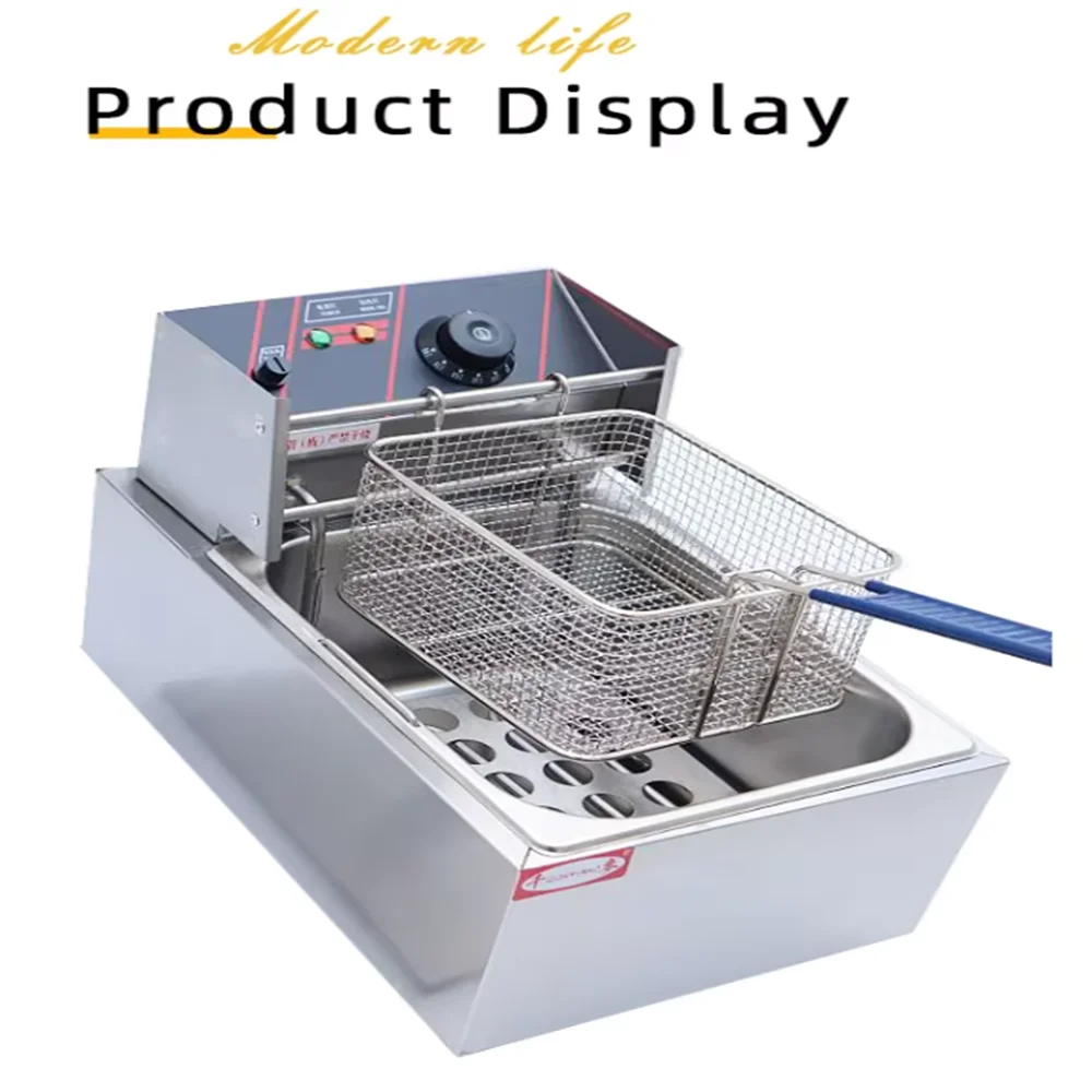 5.5L household commercial electric fryer 110V/220V, used for fried chicken, french fries and other food products
