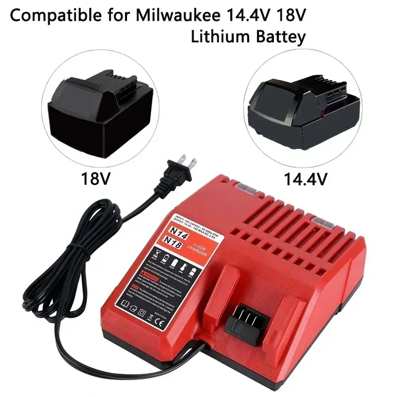 Für Milwaukee M18 Elektrowerkzeug-Akku, Ladegerät, 18 V, 6000 mAh, BR, XC, 18 V, M18B5, 48-11-1860, integriert – Detail 8