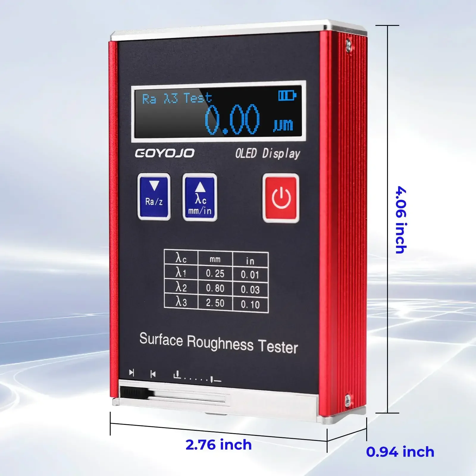 Surface Roughness Tester Meter High Accuracy 0.01&mu;m Profilometer Portable Profile Gauge 4 Testing Parameters Ra/Rq Rz/Rt