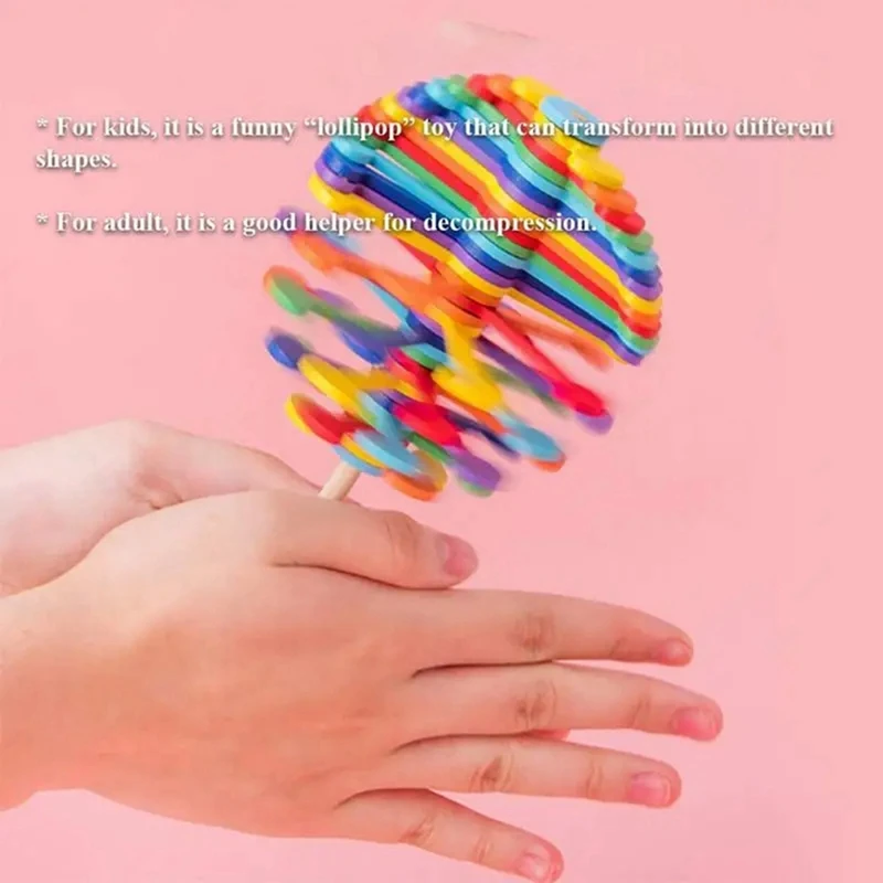 Wooden Spin Lollipop Fidget Toy-Sensory Educational Decompression Toy-Anxiety Stress Relief,A Durable