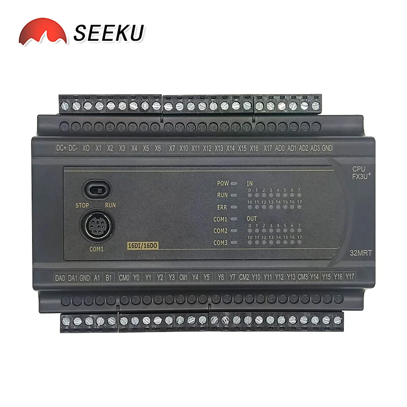 6AD of 0-20mA RTC clock 24V 220V FX3U 32/40 MR/MT/MRT 4CH NTC 10K 2DA of 0-10V analog 2CH RS485 MODBUS Relay transistor Output analog relay module