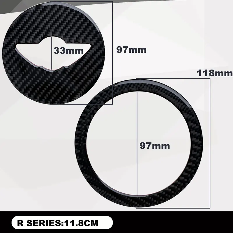 자동차 액세서리 BMW 미니 JWC 쿠퍼 F54 F53 F55 F56 R60 R57 R58 R55 R56 스티어링 휠 탄소 섬유 스티커 장식 데칼