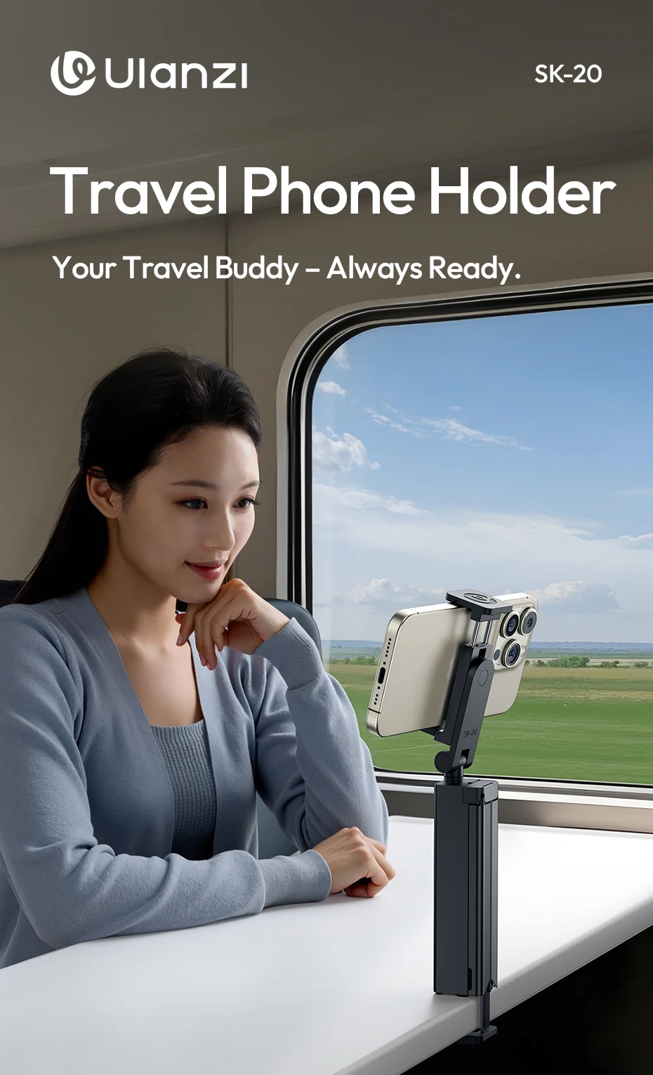 SK-20 Portable Travel Phone Holder Tripod for Mobile Phone Foldable Selfie Holde