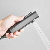 Rozin Black Smart Digital Display Shower Faucet Set Piano Style Rainlfall Bathroom System Grey Digital Mixer Tap Bidet Shower 6