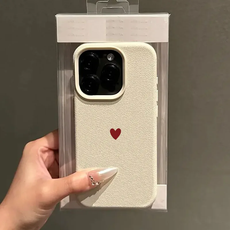 Simple Red Love Heart Soft TPU Phone Case Image 2