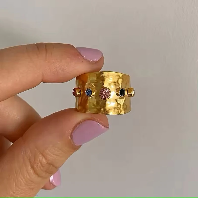 Anillo Vintage de Acero Inoxidable con Circón Cúbico