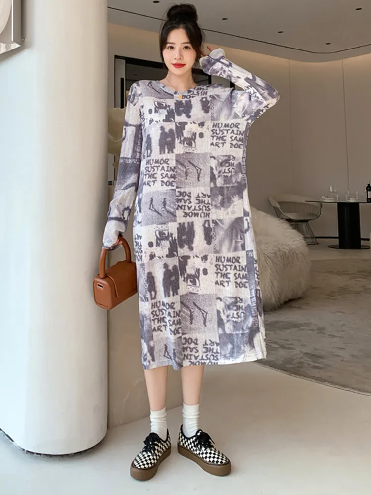 Women Shirt Dress Spring Autumn Elegant Fashion Loose Korean Style