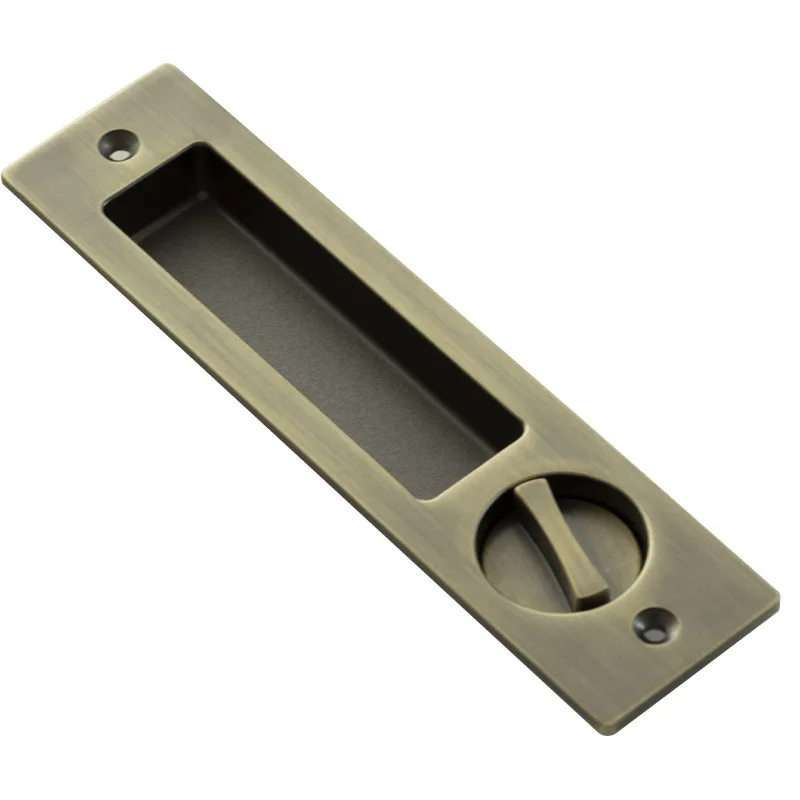 Black sliding door lock Invisible Toilet sliding door lock Bathroom wooden kitchen built-in