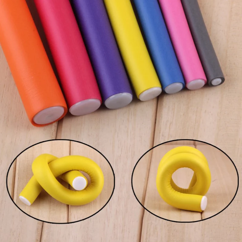 

Flexible Hair Curling Rod Hair Curler Make Soft Foam Bendy Twist Curls DIY Rollers Styling Tools 10pcs (Random Color)