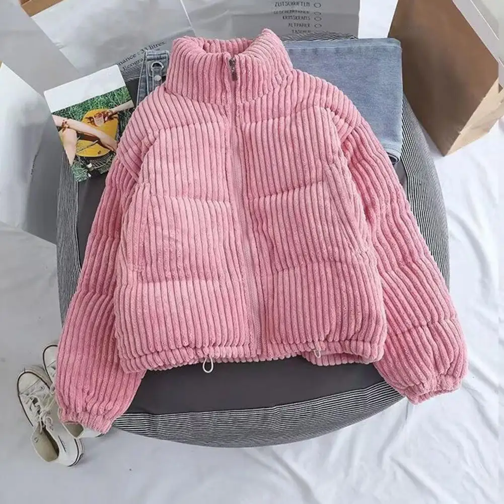

Women Sensir Autumn Winter jacket Lamb Fleece Plush Oversize Loose Couple Corduroy Thick Warm Outwear Coats