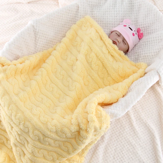 Solid Color Taffeta Baby Blanket Super Soft Newborn Swaddle Blanket Warm Children's Blanket Lightweight and Comfortable 2