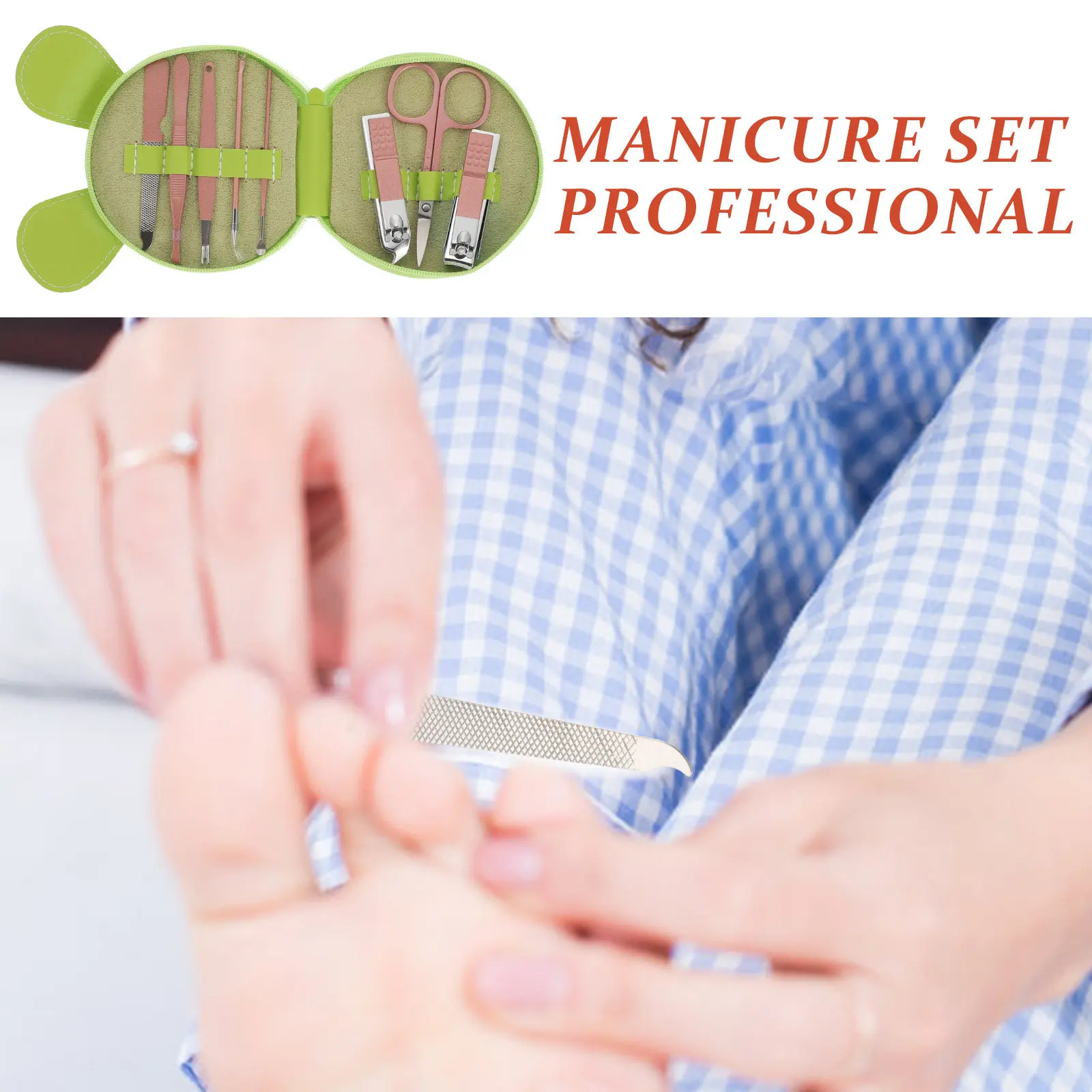1세트 전문 네일 클리퍼 세트 스테인레스 스틸 휴대용 매니큐어 페디큐어 키트 여행용 네일 케어 그루밍 도구