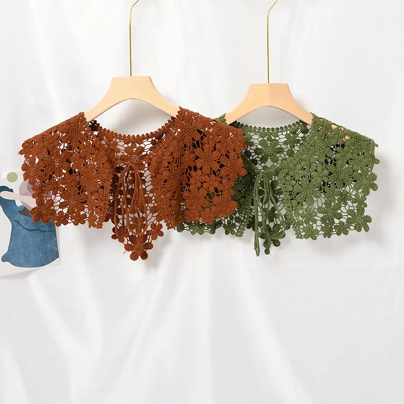 

2024 Decoration Summer Dress Shirt False Collar Neckwear Cape Women Fake Collar Detachable Collar Protect Sunscreen Shawl Scarf