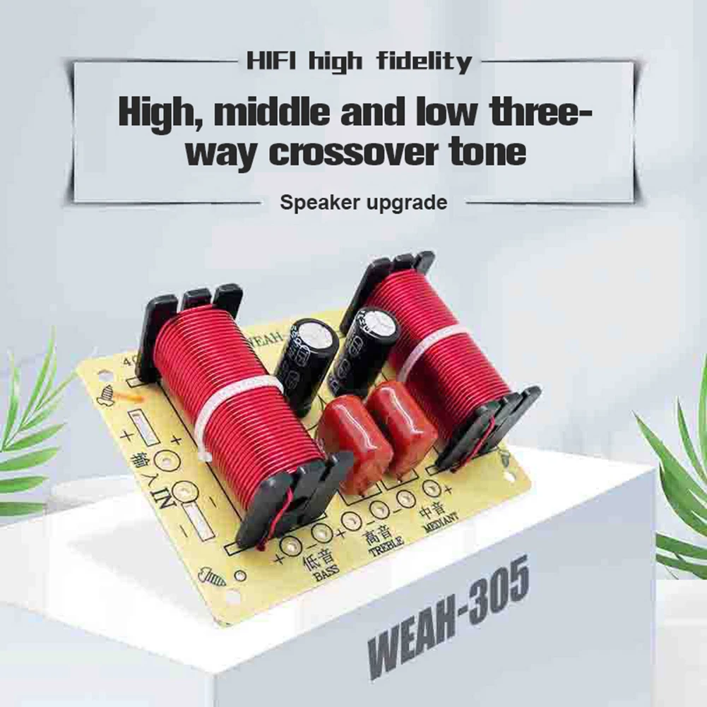 Description Picture 6 of item3 Way HiFi Speaker Frequency Divider 150W Audio Crossover Circuit Treble Midrange Bass Module Home Loudspeaker Filter Refit Kit