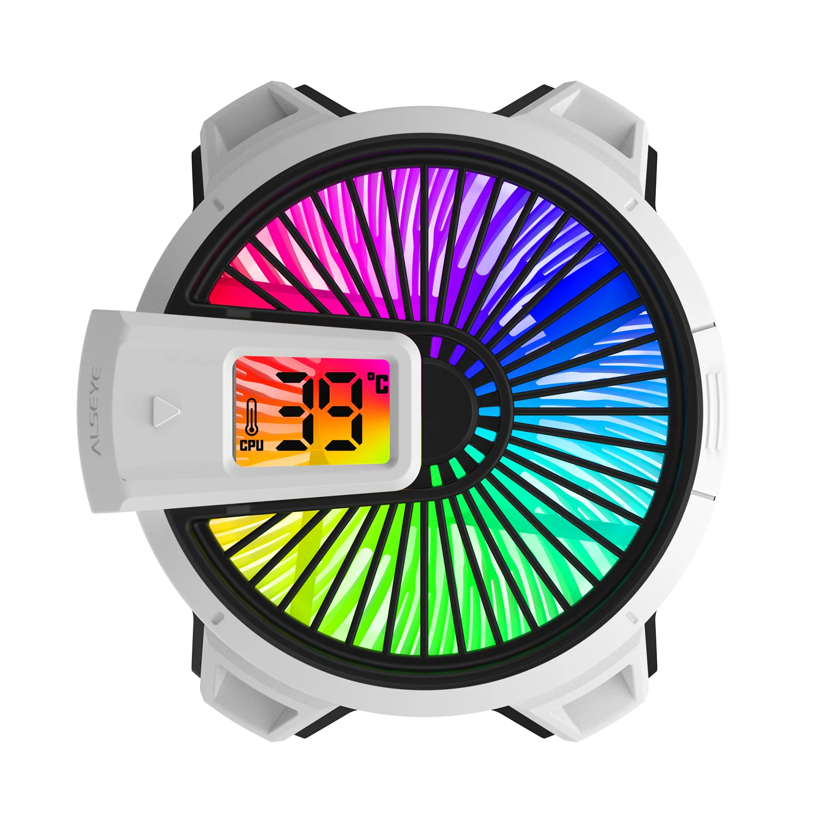Кулер Alseye W90 ARGB для процессора, радиатор с воздушным охлаждением, AM4 PWM, 4 контакта, 90 мм, дисплей точной температуры, поддержка AM5/AMD