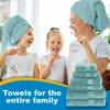 Luxury 100% Cotton Towels, 6 Piece Bath Towel Set, Include 2 Bath Towels, 2 Hand Towels, 2 Washcloths, Soft & Absorbent Towels 5