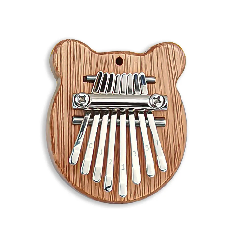 

Миниатюрное пианино Kalimba с 8 клавишами, деревянный, металлический, маленький музыкальный инструмент, кулон, подарок для взрослых, детей, начинающих ходить