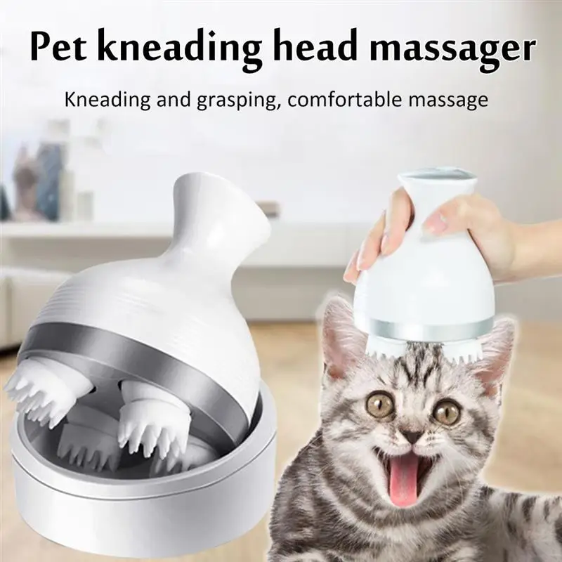 RechargeableElectricHeadMassagerPetCatDogMassagerVibratingScalpBodyDeepMassage