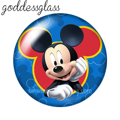 Leather Bracelet Silicone Bracelet Fashion Bracelet Stainless Steel Bracelet Tyvek Bracelet Disney Mickey and Friends Donald Daisy 12mm/18mm/20mm/25mm Round photo glass cabochon flat back Making findings for bracelets