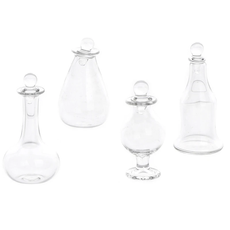 1Pc Miniature Glass Candy Jar Model 1/12 Scale Simulation Food Dessert Can for Dollhouse Decoration Toys Accessories