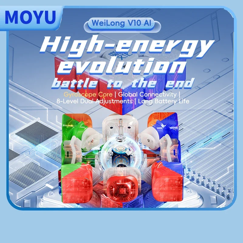 MOYU Weilong V10 AI Smart Cube Gyroscope M UV 3X3 Magnetic Magic Speed ...