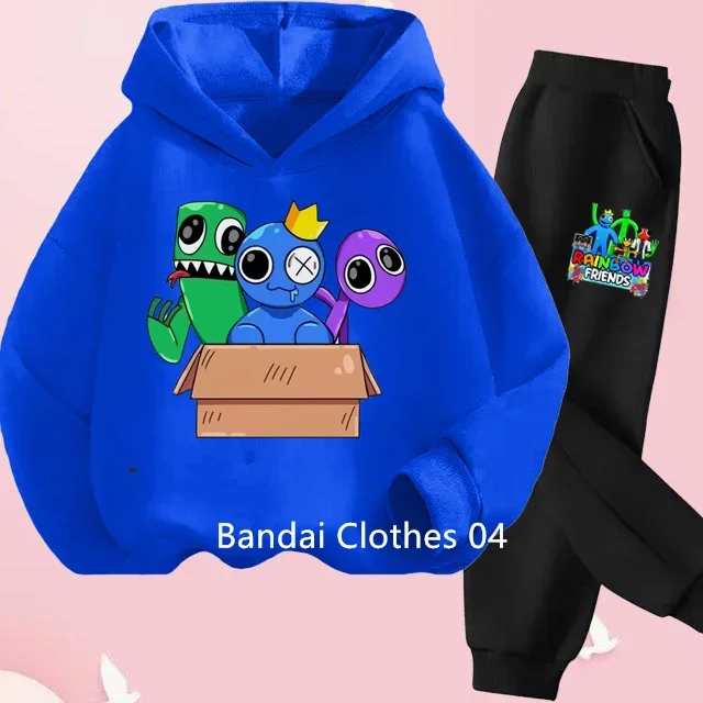 New Rainbow Friends Hoodie Sweater Sweatshirt + Pants Set Spring Fall Kids Baby Girl Boys Kids Toddler Clothes Christmas Gift 6