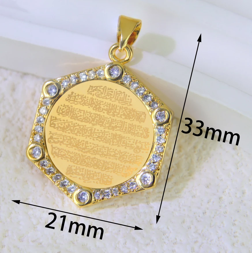 Arabische Mode Wassertropfen Anhänger 21k vergoldet Türkische Vintage Zirkonia Münzen Anhänger Dubai Frauen Täglichen Party Schmuck – Detail 16