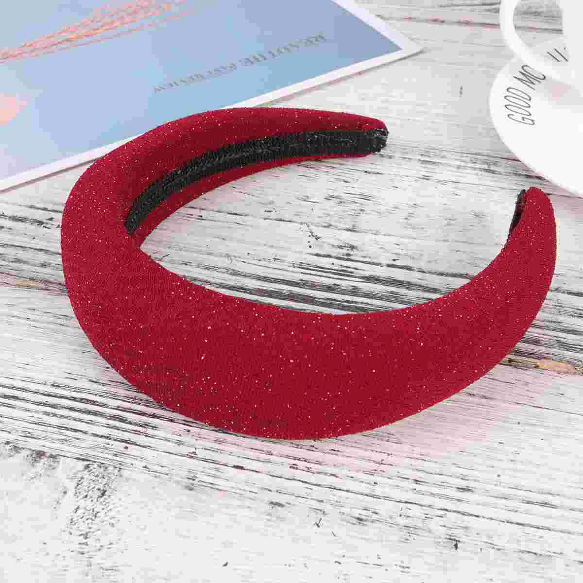 Sponge Hairband Wide- Hair Band Cloth Daily Use Headband for, Red